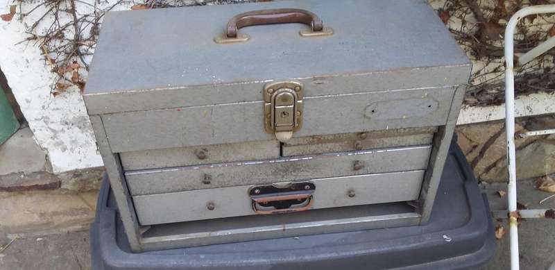 Vintage Metal Toolbox and drawers