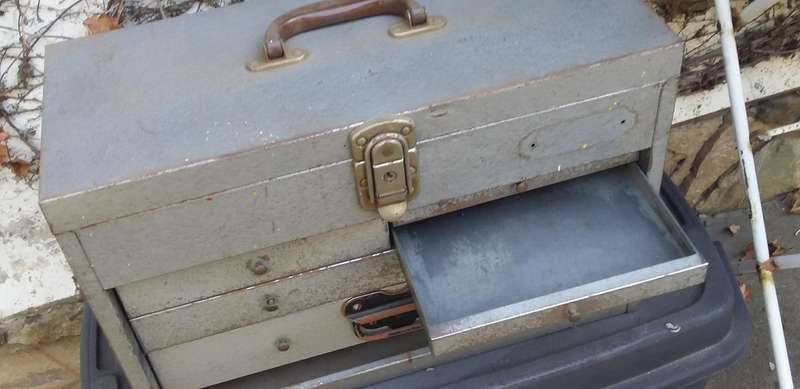 Vintage Metal Toolbox and drawers