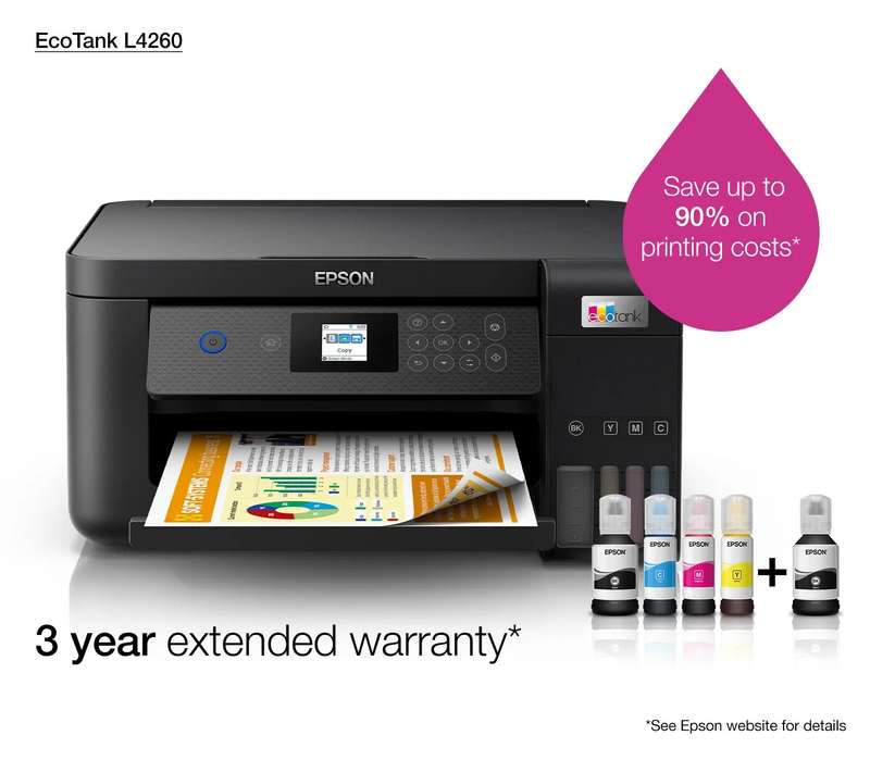 Epson L4260 EcoTank, A4, 3 in 1, Wi-Fi, Double Sided Printing, Printer