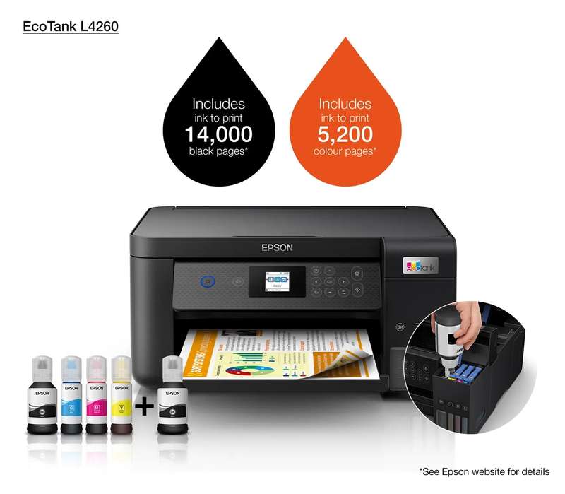 Epson L4260 EcoTank, A4, 3 in 1, Wi-Fi, Double Sided Printing, Printer