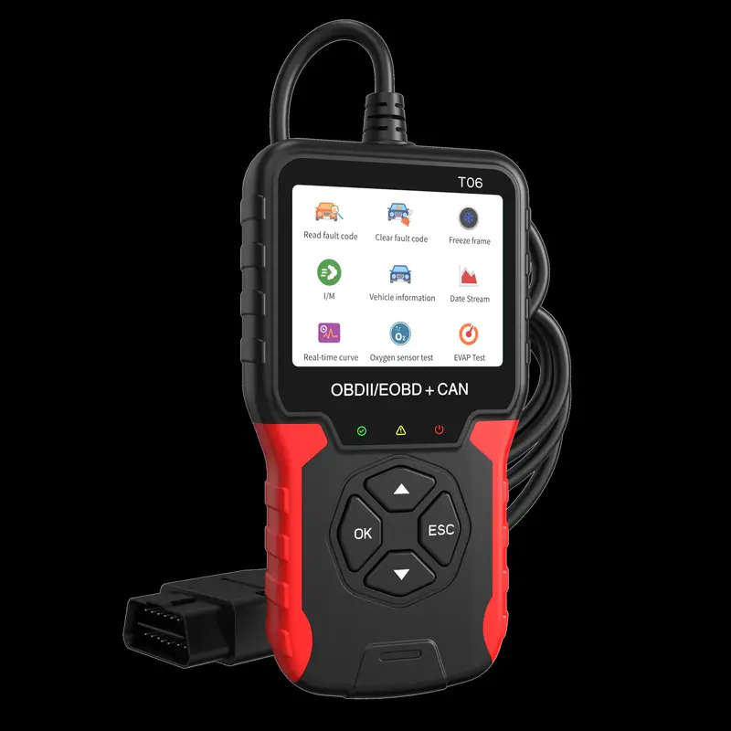 Car Fault Detector Code Reader OBD2 Scanner Diagnostic Tool T06 8 Languages 9 Protocols