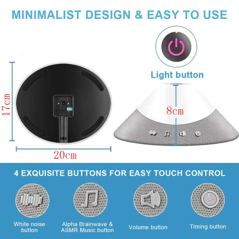 Music White Noise Machine with Night Light