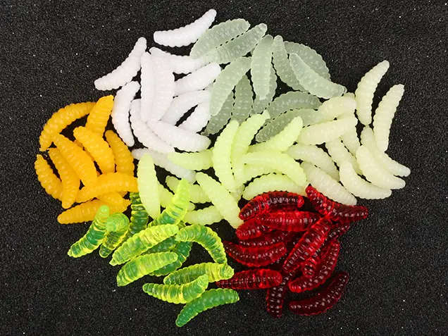 50pcs Fishing Tackle Bionic artificial Soft Worms  Lure For Freshwater And Seawater