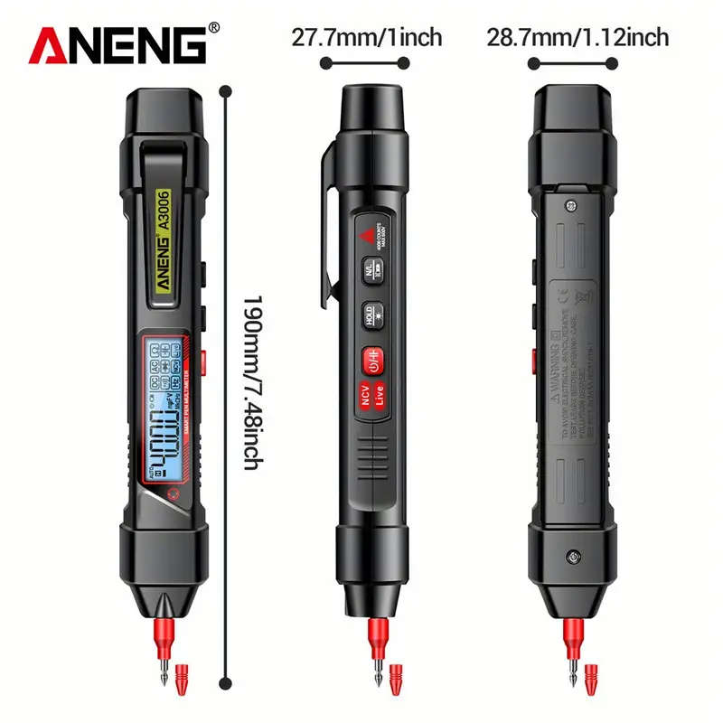 Multifunctional Pen Type Multimeter AC/DC Voltage Tester Ohm Hz Zero Fire Line Detector