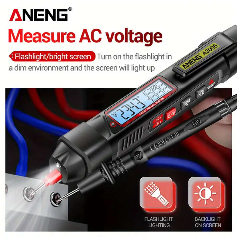 Multifunctional Pen Type Multimeter AC/DC Voltage Tester Ohm Hz Zero Fire Line Detector