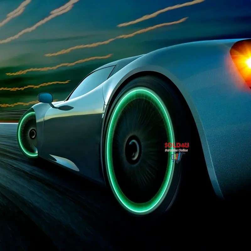 16pcs Glow in Dark Car Tyre Valve Caps Luminous  (Green + Blue)