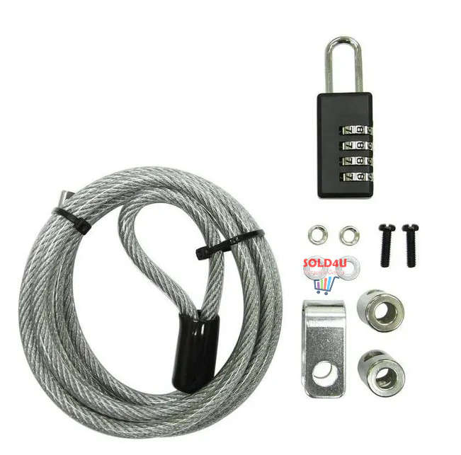 Mecer 4 Dial PC Cable Lock with Rope - LKCP-1163 Lock your Desktops & Monitors with this lock