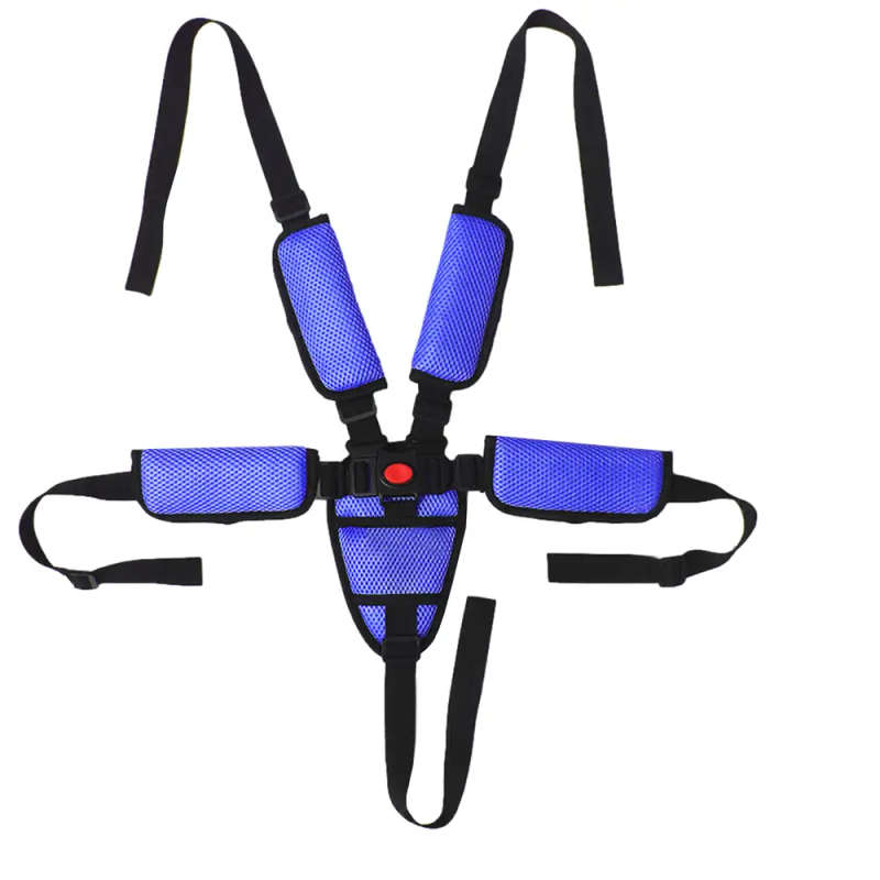 Universal Baby 5 Point Safety Harness Belt For High Chair Stroller (Blue)