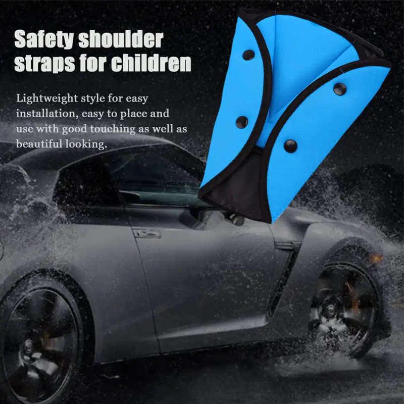 Car Seat belt Safety Cover Triangle Positioner Adjuster Blue