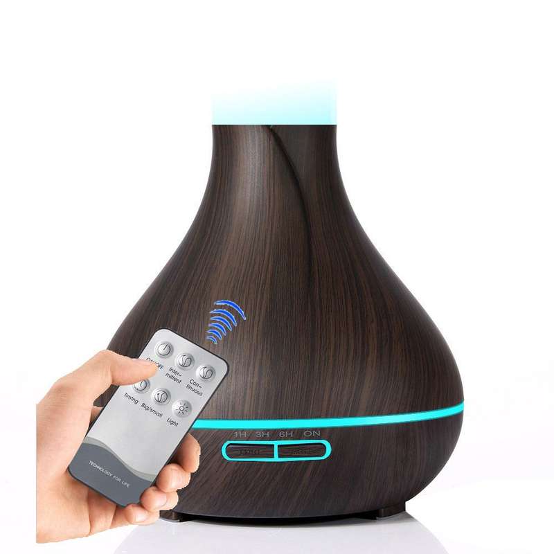 Woodgrain LED Aromatherapy Cool Mist Maker Essential Oil Diffuser (400ml)