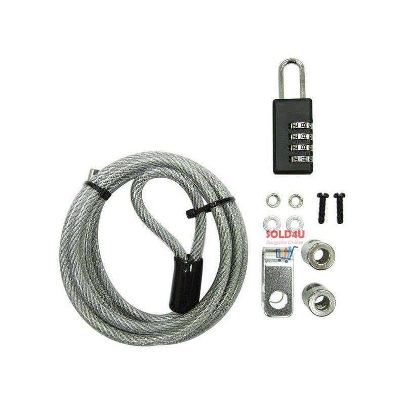 Mecer 4 Dial PC Cable Lock with Rope - LKCP-1163 Lock your Desktops & Monitors with this lock