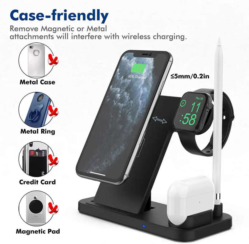 4 in 1 Fast Charging Dock for iWatch/Pencil/Airpods Pro/iPhone 11 pro