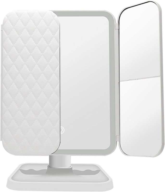 1X to 3X Magnifying 3-Colour Light Touch LED Trifold Makeup Mirror with 52 Led Lights