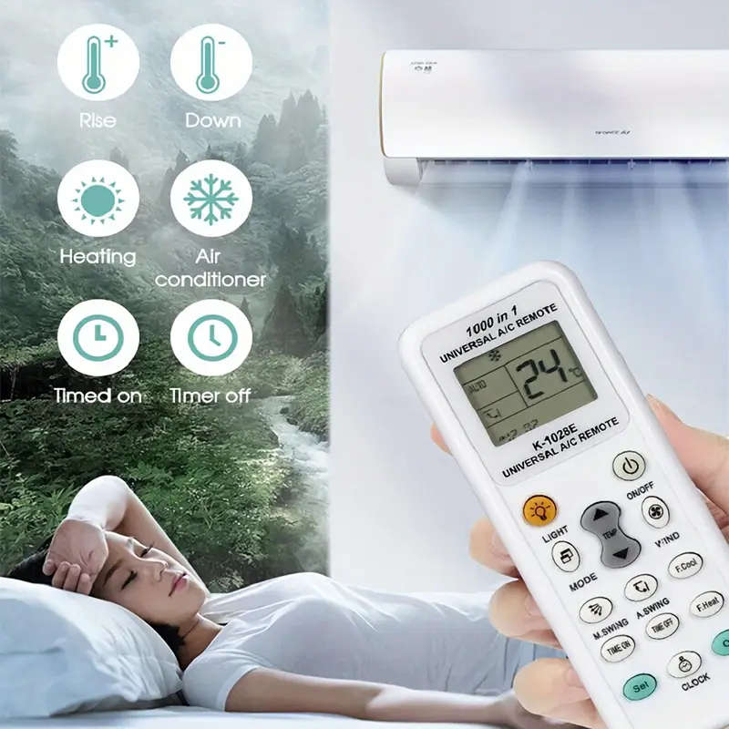 Universal Aircon Remote Control - Compatible With Multiple Brands And Models - 1000 in 1
