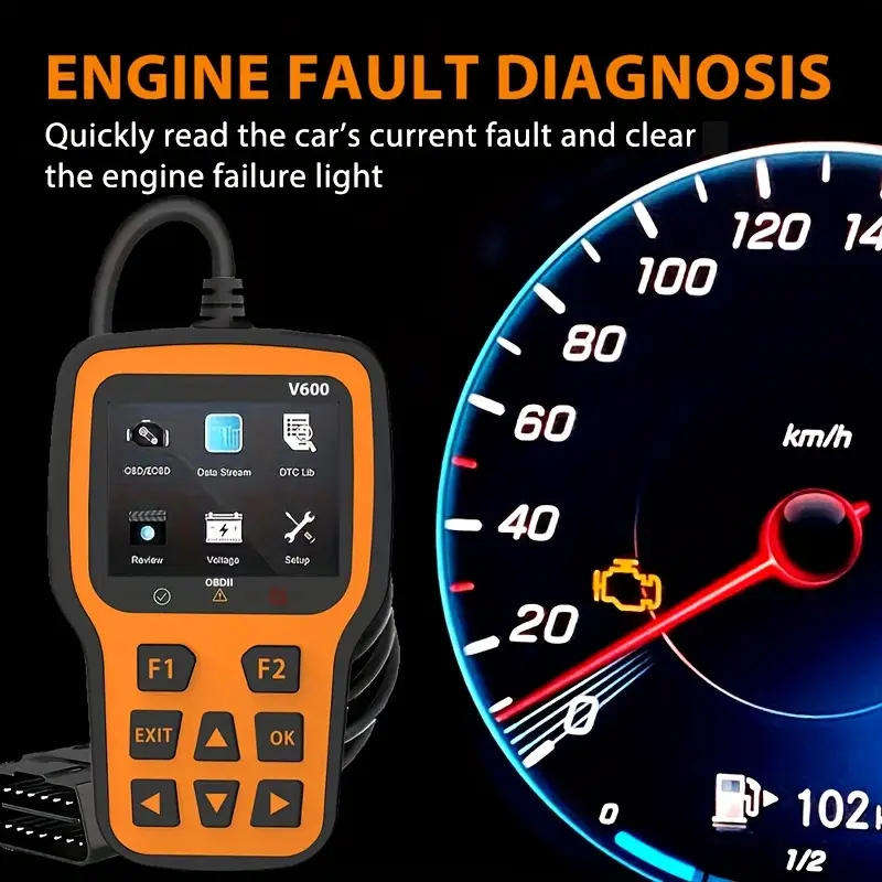 OBD2 scanner Car Diagnostic Tool Supports 10 Languages 2.4 Inch Color Screen