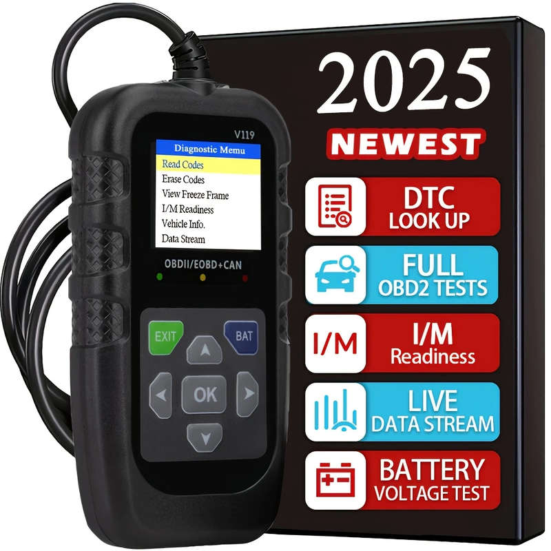 OBD II Color Car Fault Detector Code Reader OBD2 Scanner Diagnostic Tool Car V119