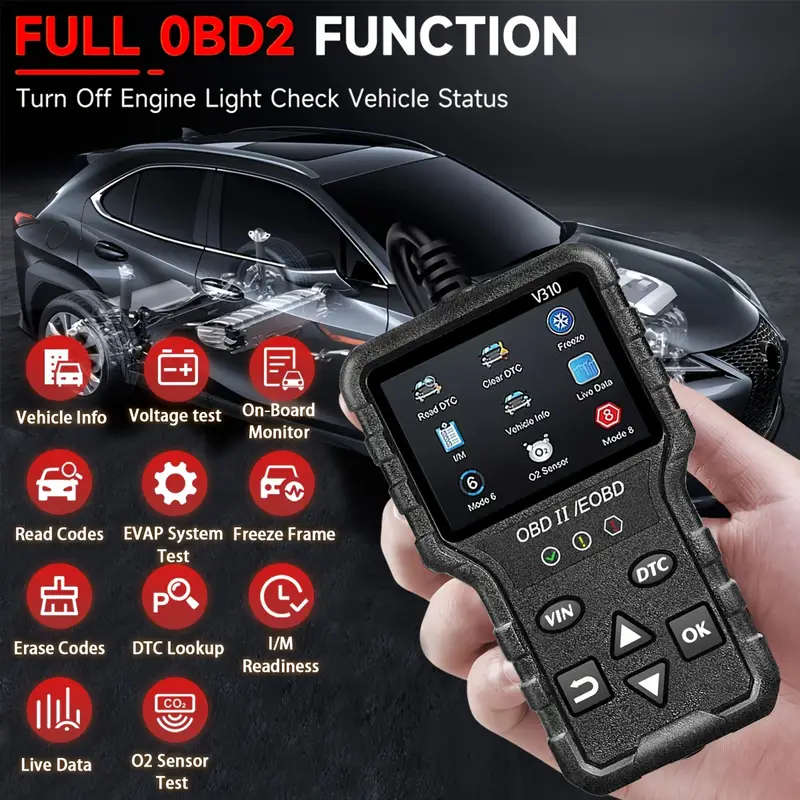 OBD2 Colorful Screen Car Fault Detector Automotive Diagnostic Tool (Black)