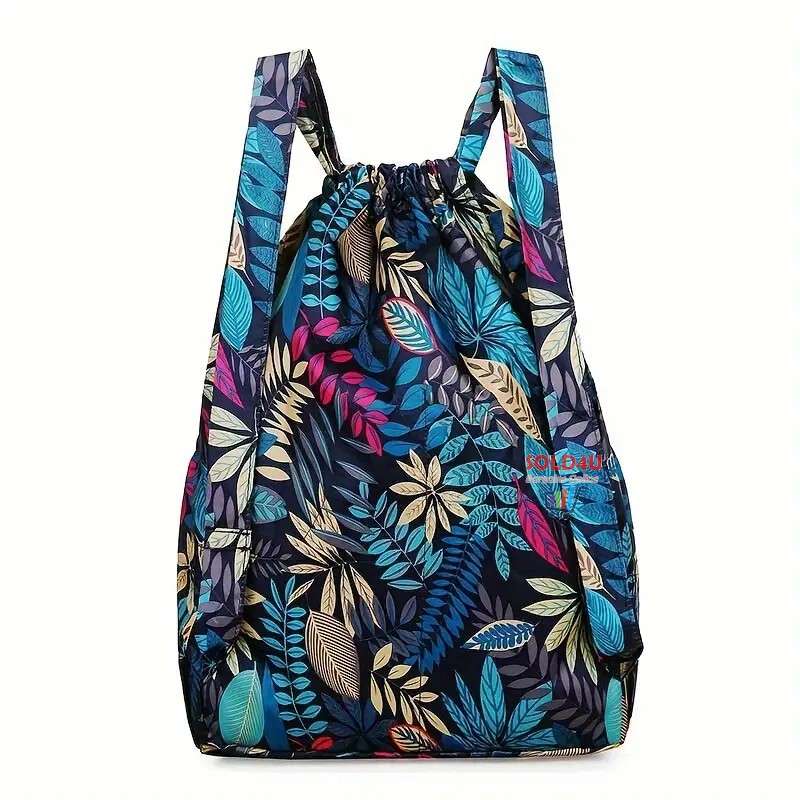 Leaf Pattern Casual Lightweight Backpack, Versatile Multi Functional For Outdoor Travel