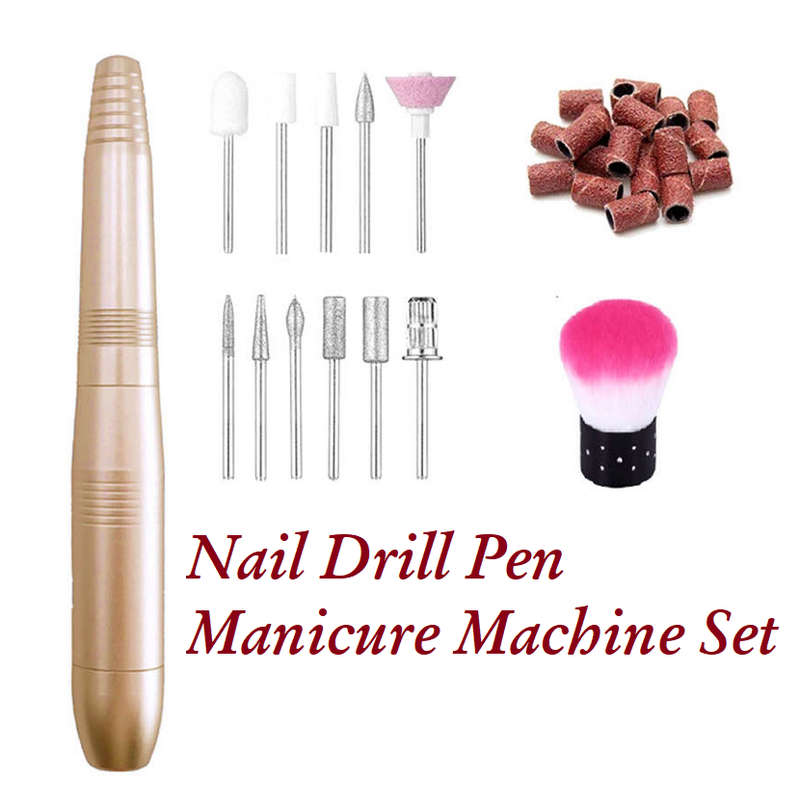 Electric Nail Drill Pen Manicure Machine Set USB Portable