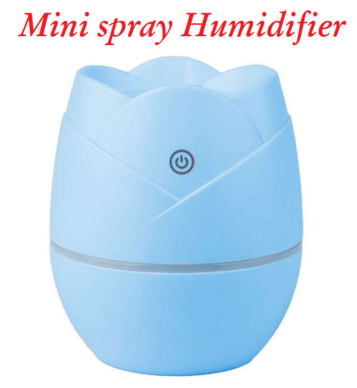 Rose shape Mini spray Humidifier USB powered (Blue)