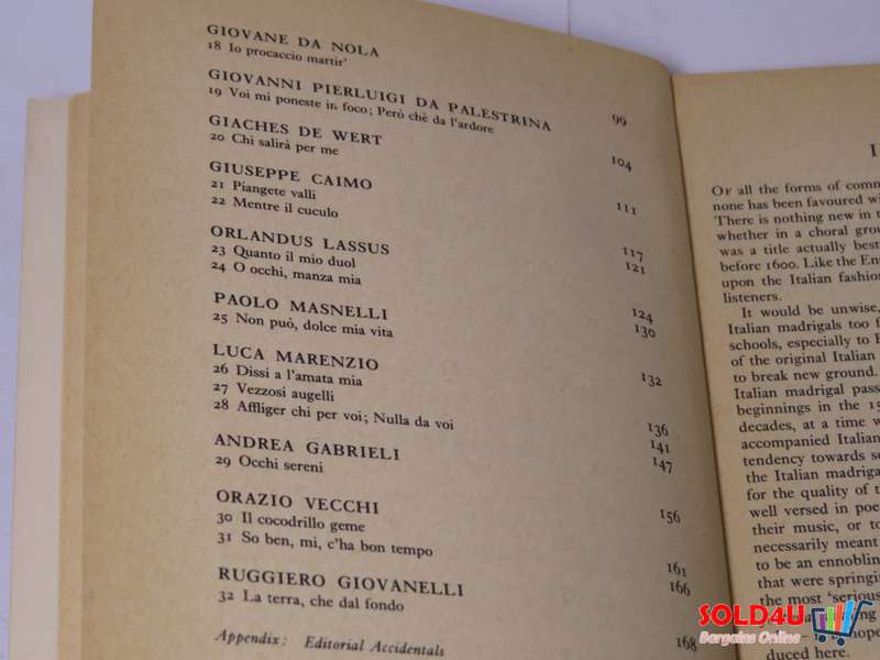 The Penguin Book of Italian Madrigals for Four Voices by Jerome Roche