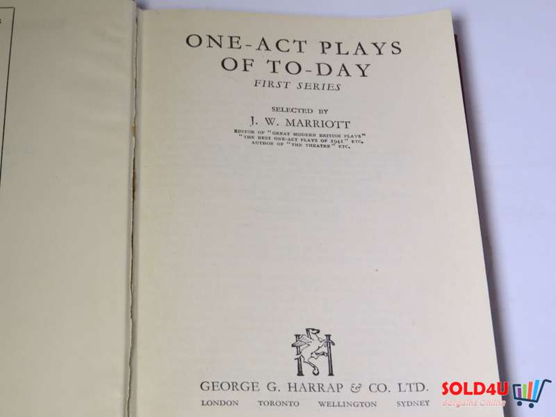 One Act Plays Of Today by J W Marriott
