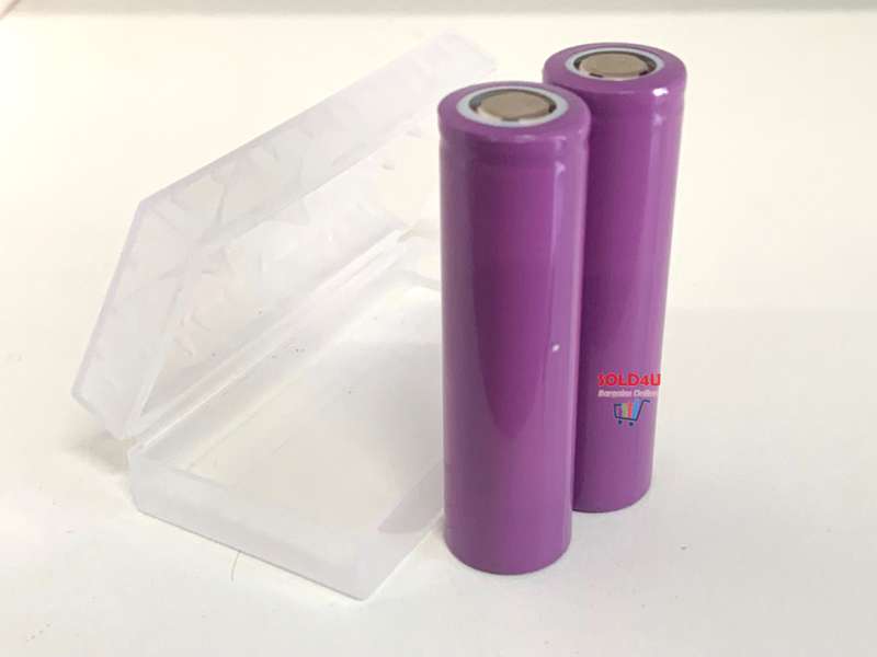 18650 Battery 3.7V Li-ion Rechargeable [ set of 2 in Plastic Box ]