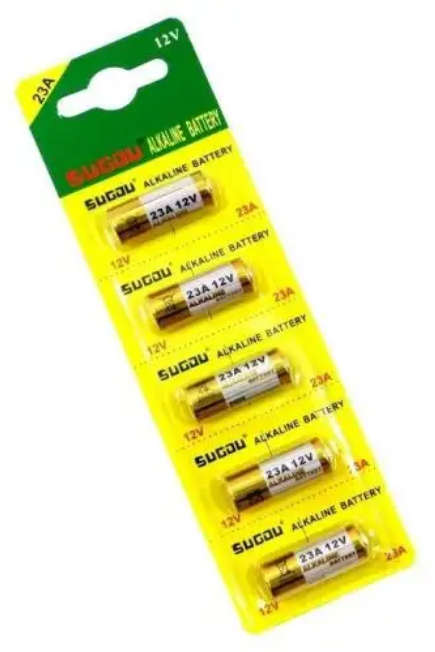 23A 12V Battery 5pcs - 23A, 23GA, A23, E23A, GP-23A, GP23A, K23A, L1028, LR23A, LRV08, LRVO8, MN21
