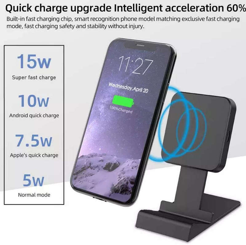 15W Folding Wireless Charger Phone Holder For IPhone 12 Pro & Airpods Pro