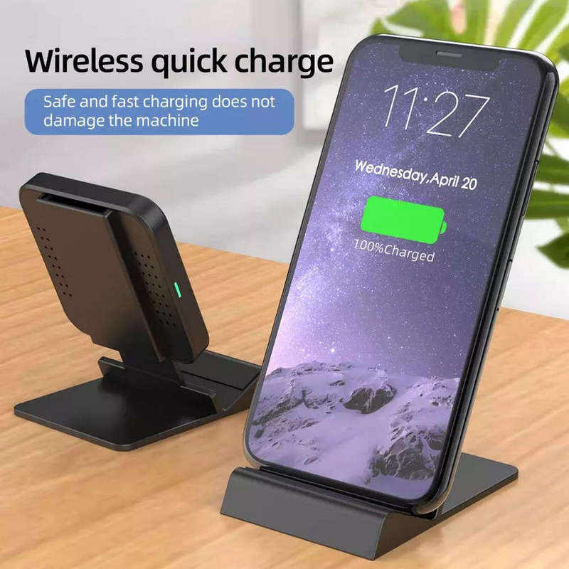 15W Folding Wireless Charger Phone Holder For IPhone 12 Pro & Airpods Pro