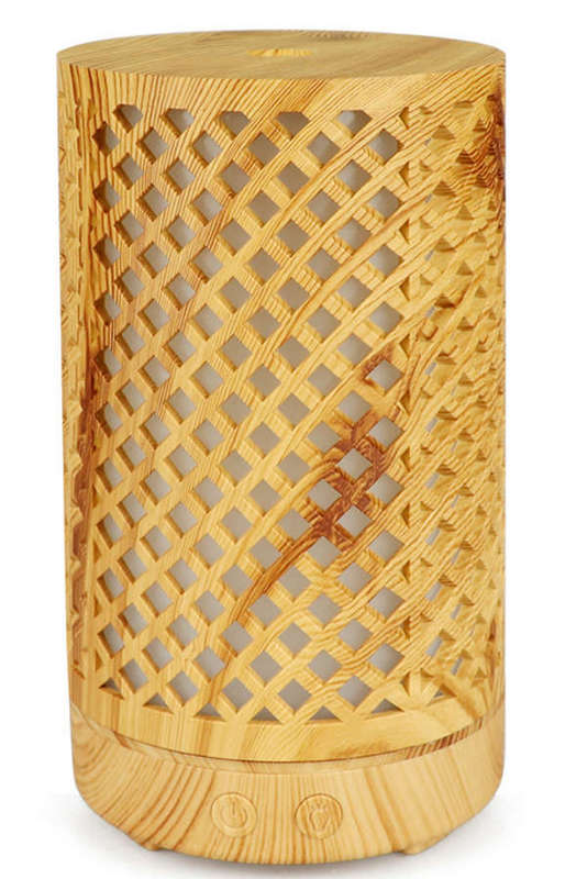 7 Colours Wood Grain Ultrasonic Humidifier Aroma Diffuser 200ml