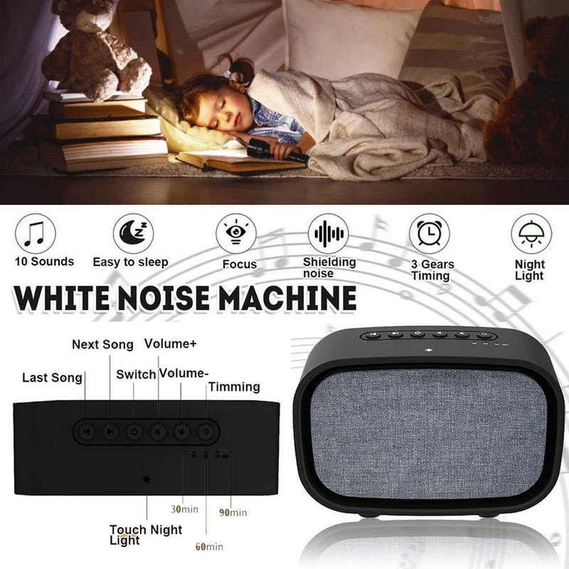 10 Soothing Natural Sound White Noise Machine with Touch Night Light