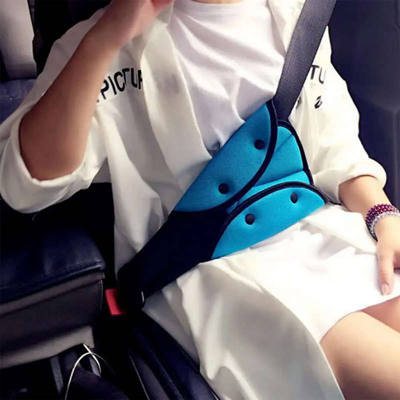 Car Seat belt Safety Cover Triangle Positioner Adjuster Blue