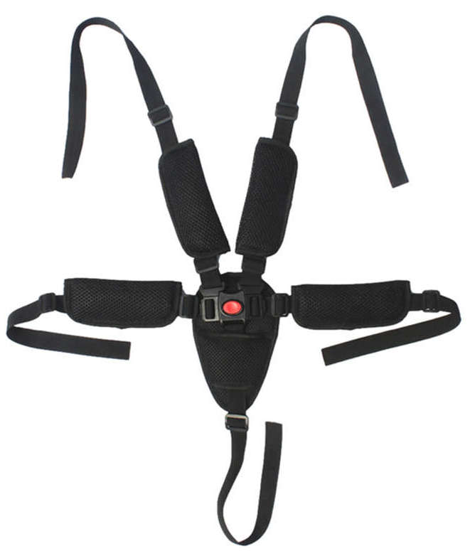 Universal Baby 5 Point Safety Harness Belt For High Chair Stroller (BLACK)