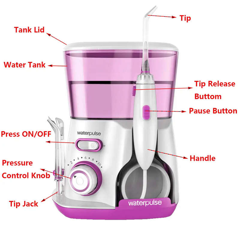 Waterpulse V300 800ml Oral Irrigator Dental Flosser Oral Hygiene Water Flossing Cleaner