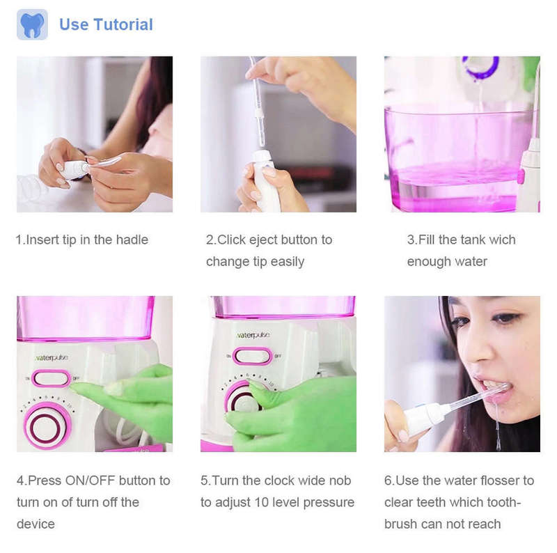 Waterpulse V300 800ml Oral Irrigator Dental Flosser Oral Hygiene Water Flossing Cleaner