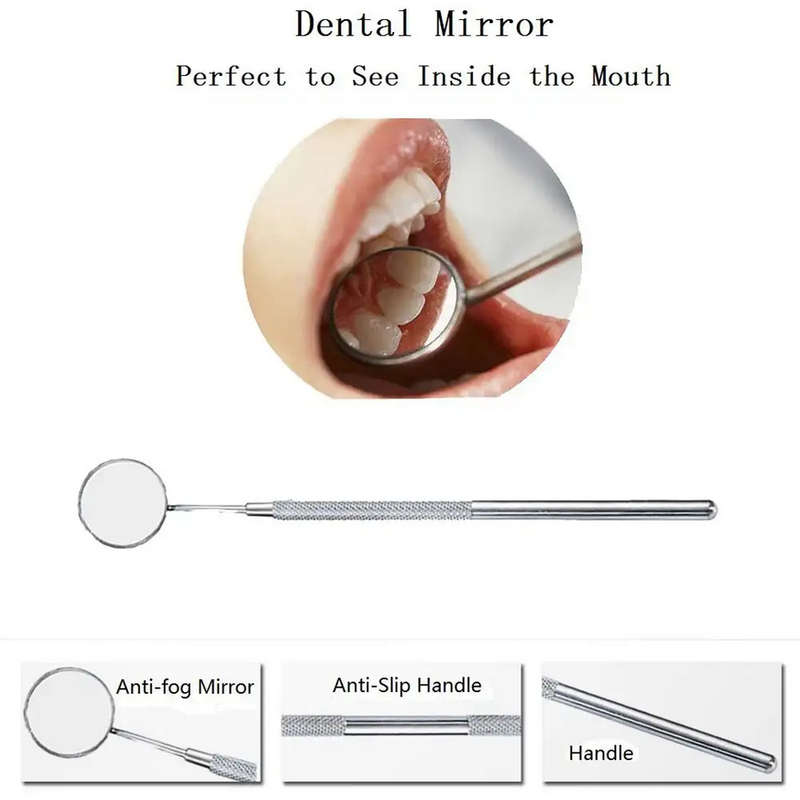 5 Pieces Professional Stainless Steel Dental Scaler Tools Kit Set in a Zip pouch