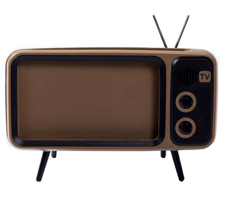 Bluetooth Speaker Stereo and Phone Dock Vintage Inspired TV Shape