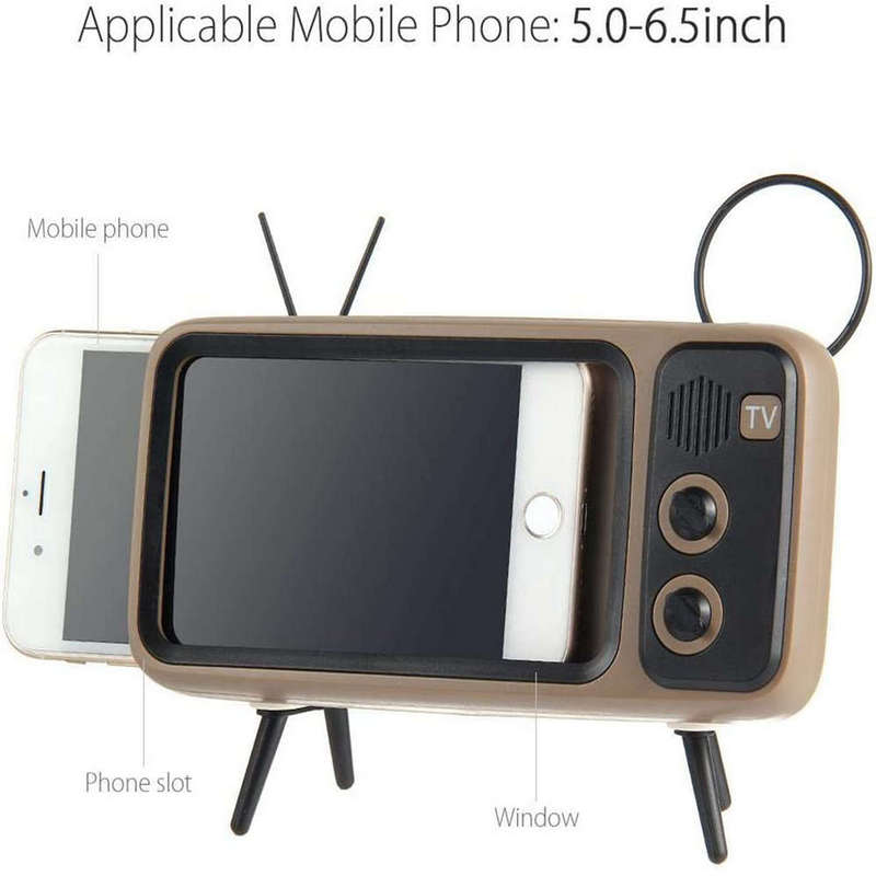 Bluetooth Speaker Stereo and Phone Dock Vintage Inspired TV Shape