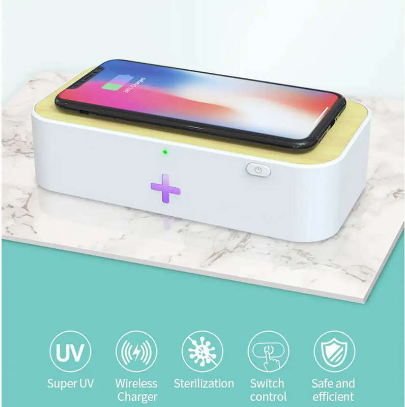 2 in 1 15W Fast Wireless Charger plus Disinfection UVC Light Sterilizer