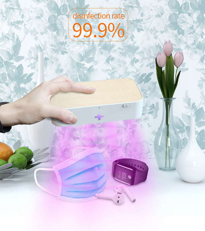 2 in 1 15W Fast Wireless Charger plus Disinfection UVC Light Sterilizer