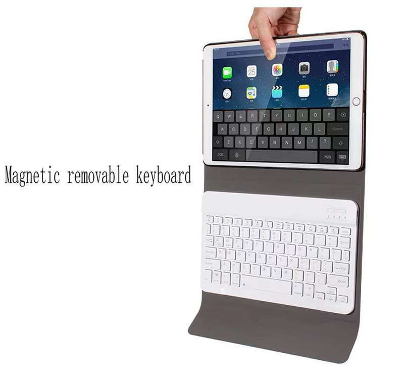Removable Smart Bluetooth Leather Keyboard Case for iPad Air 9.7 Air2 & Pro