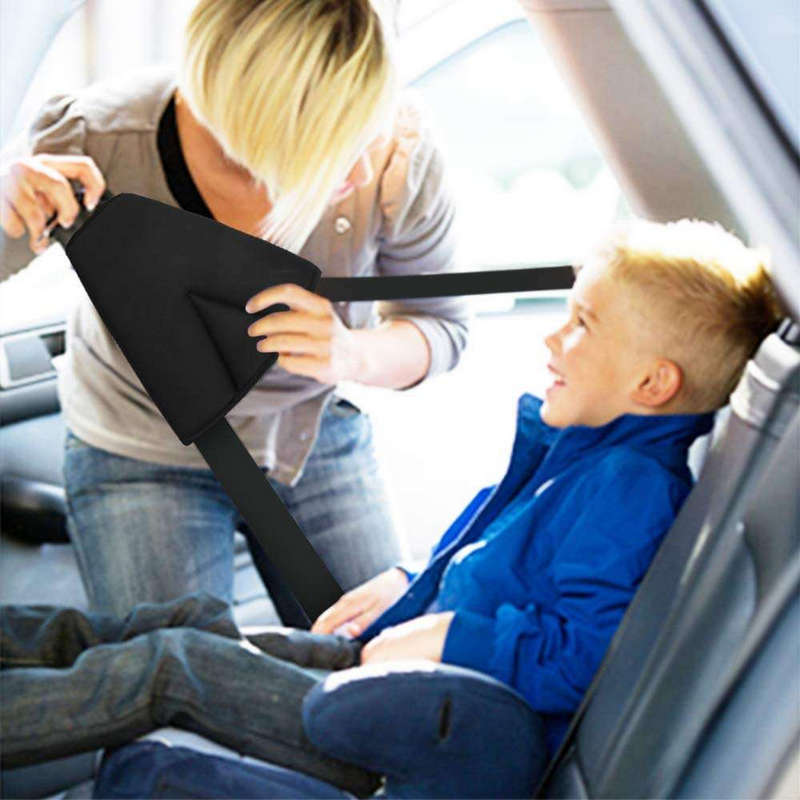 Car Seat belt Safety Cover Triangle Positioner Adjuster - Black