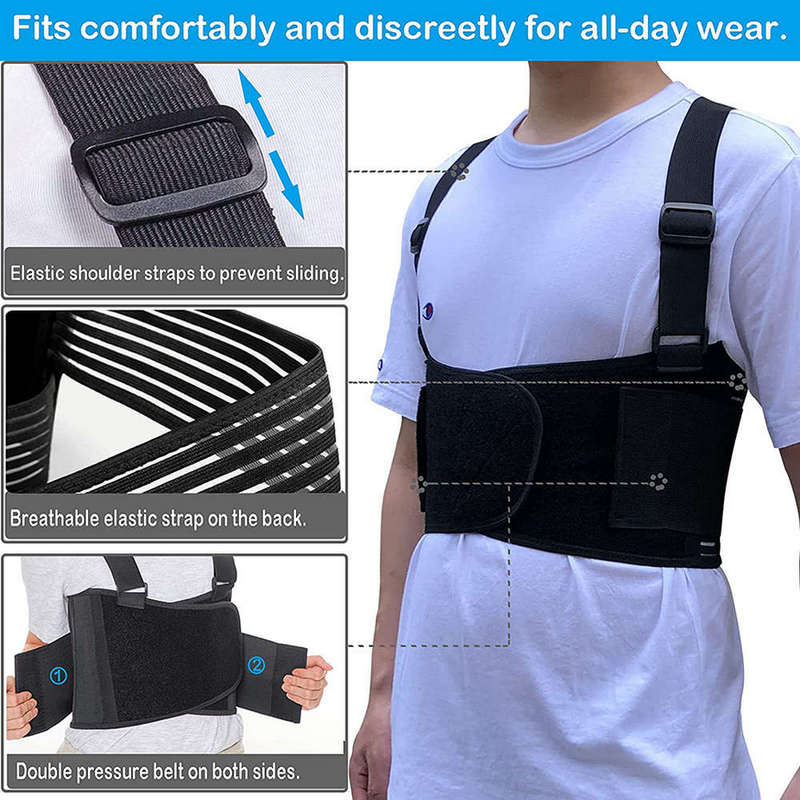 Breathable Broken Rib Chest Support Brace Size : Large