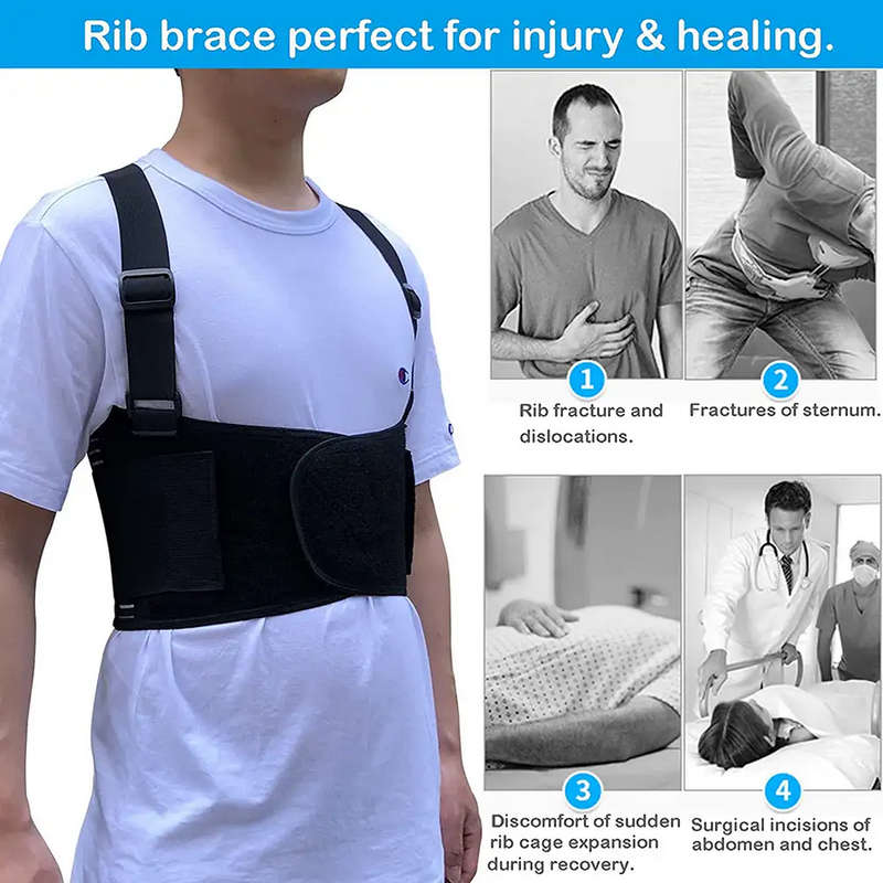 Breathable Broken Rib Chest Support Brace Size : Large