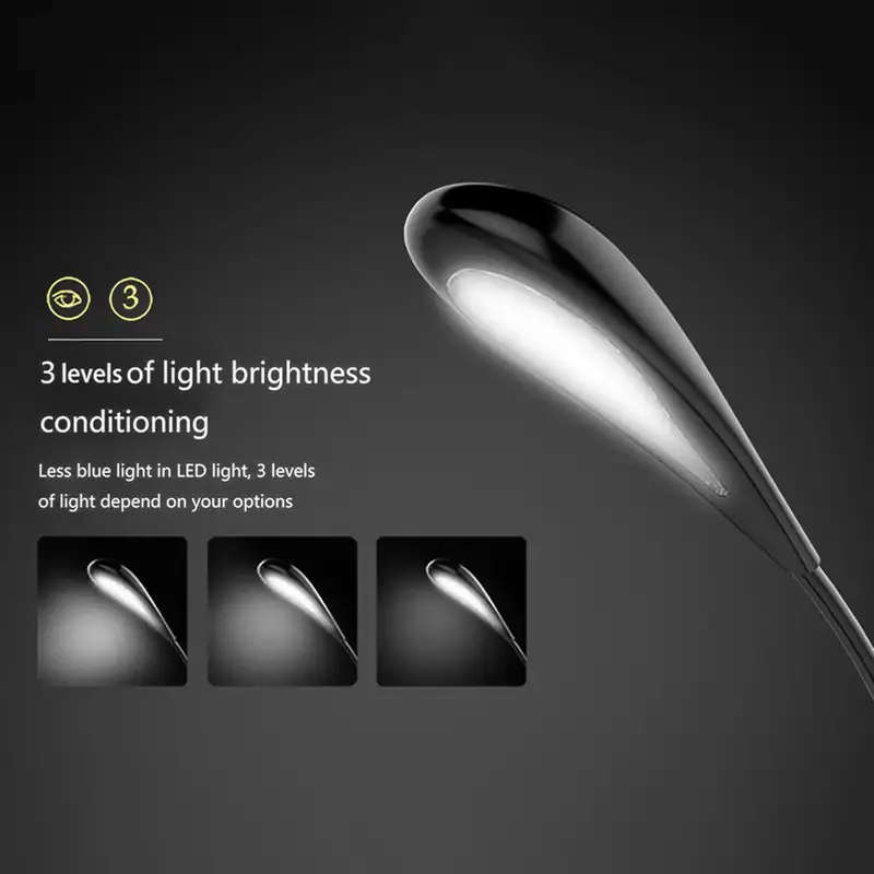 Flexible LED Touch Sensor Switch Moon-Shaped Desk Reading Lamp
