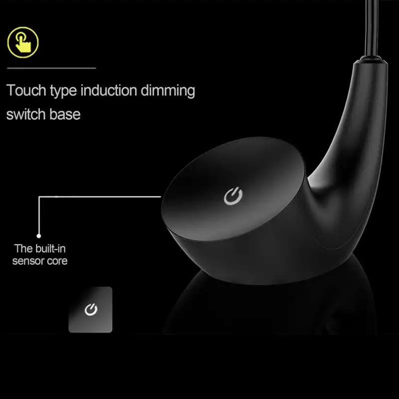 Flexible LED Touch Sensor Switch Moon-Shaped Desk Reading Lamp