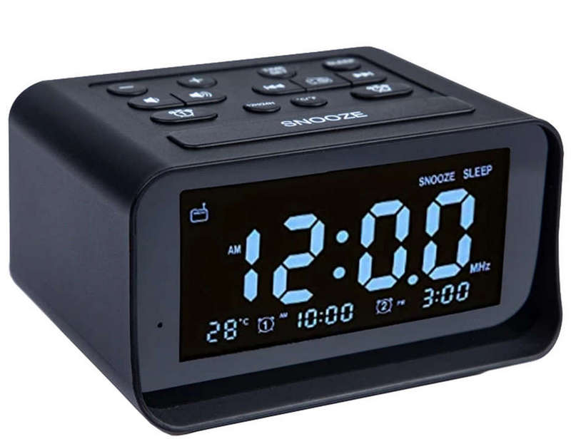 LED Digital Alarm Clock FM Radio with Dual USB Charger