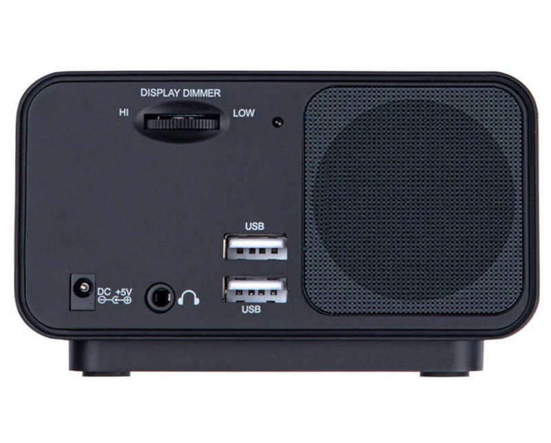 LED Digital Alarm Clock FM Radio with Dual USB Charger
