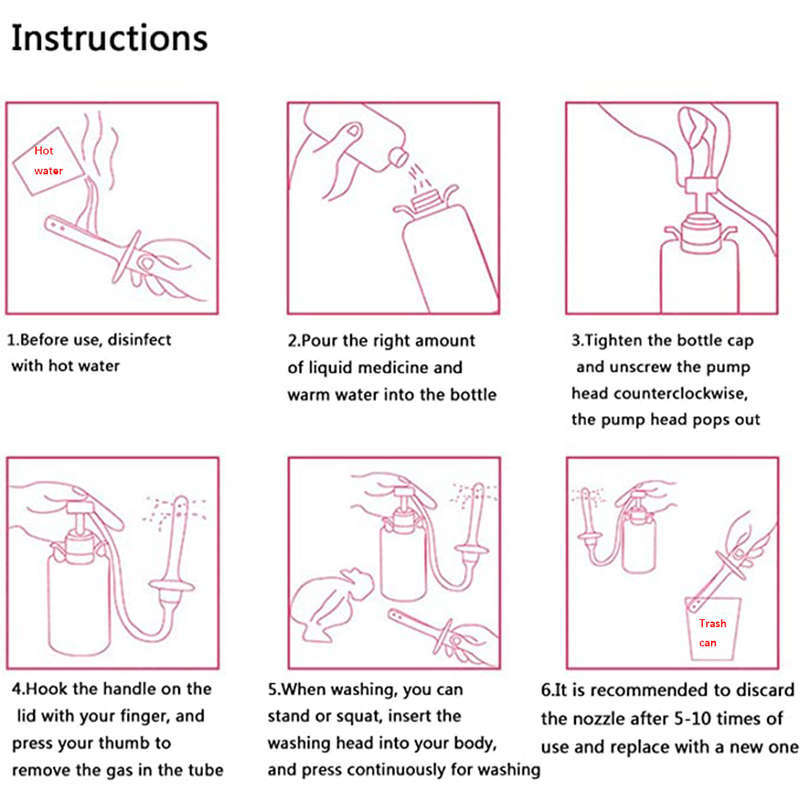 Portable 350ml Manual Pressurized Vaginal Irrigator